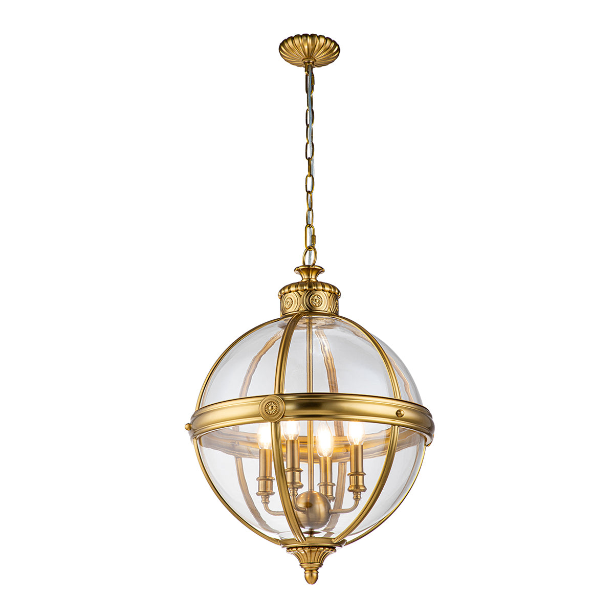 Adams 4-Light Pendant (Brushed Brass)