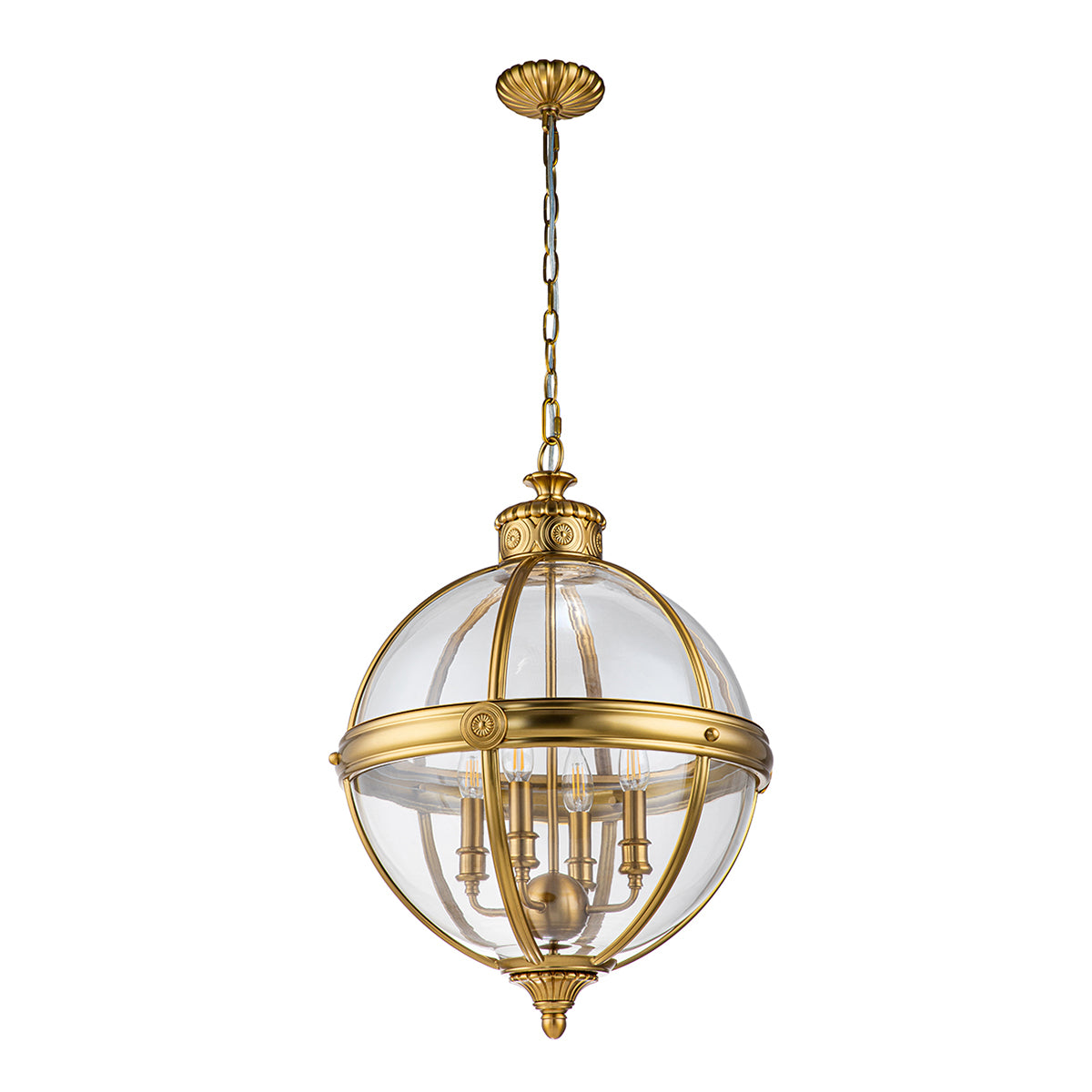 Adams 4-Light Pendant (Brushed Brass)