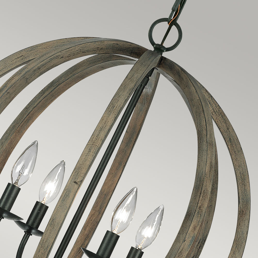 Allier 4-Light Pendant (Wood)