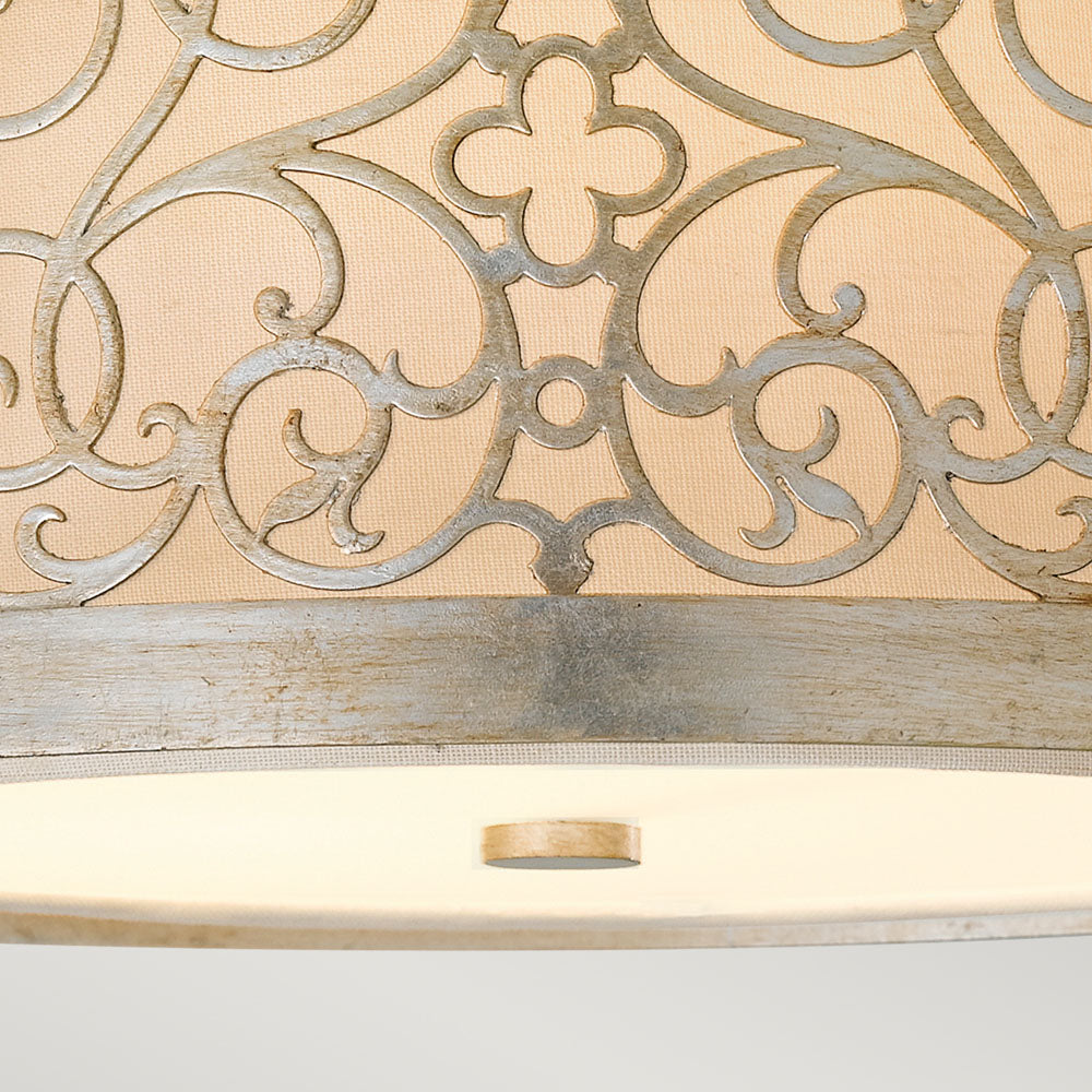Arabesque 2-Light Flush Mount (Silver Leaf)
