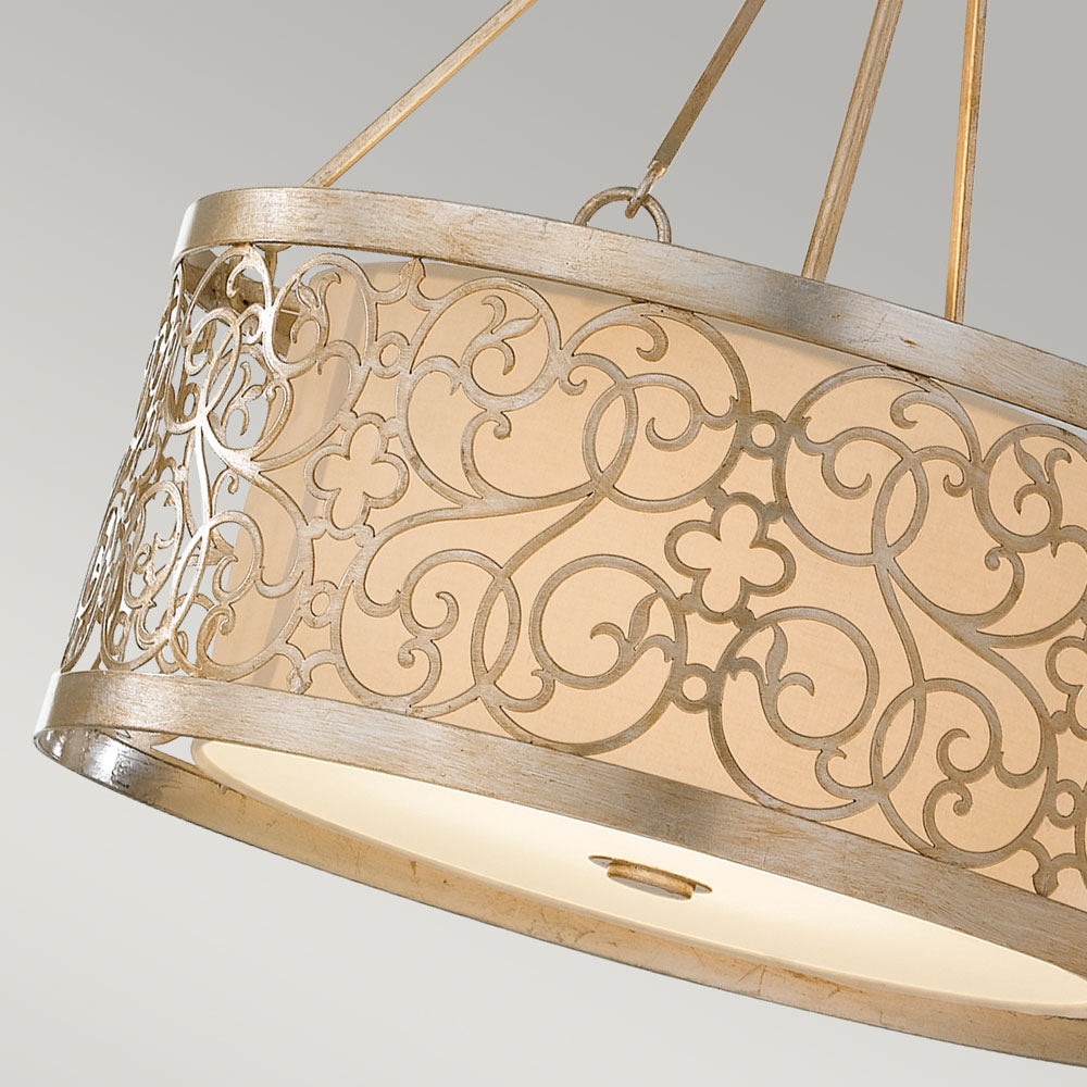 Arabesque 4-Light Chandelier (Silver Leaf)