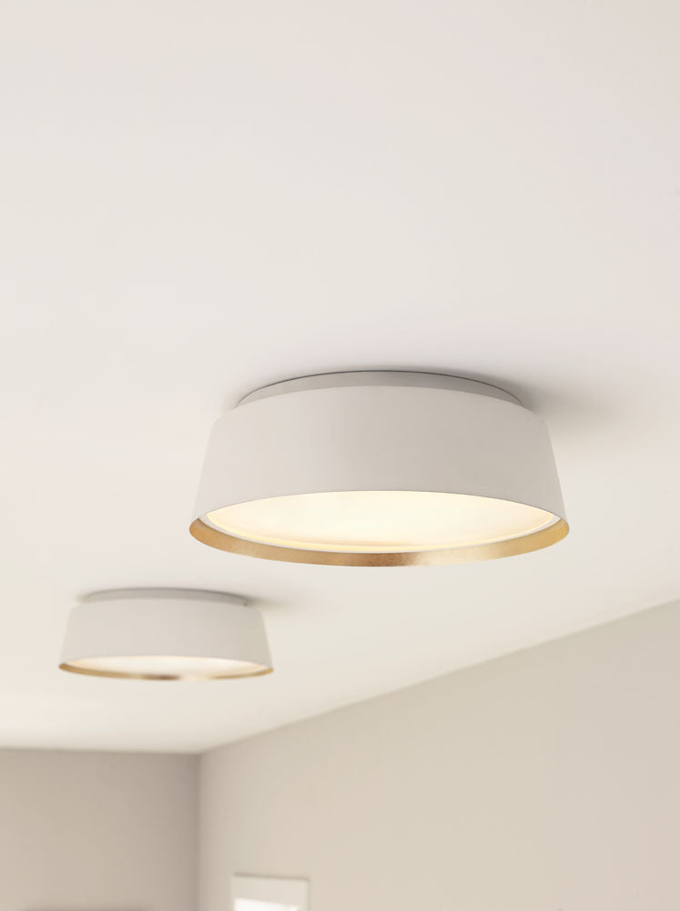 Asher 3-Light Flush Mount (Matte White & Gold Leaf)