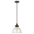 Baskin 1 Light Pendant - Aged Brass/Dark Weathered Zinc
