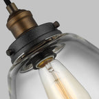Baskin 1 Light Pendant - Aged Brass/Dark Weathered Zinc