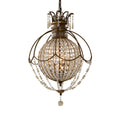 Bellini 3-Light Chandelier (Antique Quartz Crystal & Bronze)