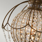 Bellini 3-Light Chandelier (Antique Quartz Crystal & Bronze)