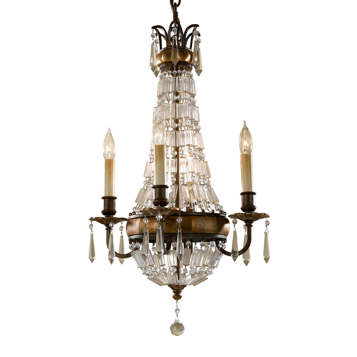 Bellini 4-Light Chandelier (Antique Quartz Crystal & Bronze)
