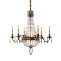 Bellini 6-Light Chandelier (Antique Quartz Crystal & Bronze)