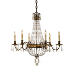 Bellini 6-Light Chandelier (Antique Quartz Crystal & Bronze)