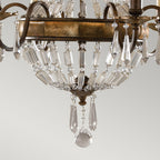 Bellini 6-Light Chandelier (Antique Quartz Crystal & Bronze)