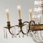 Bellini 6-Light Chandelier (Antique Quartz Crystal & Bronze)