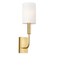 Brianna 1-Light Wall Light (Burnished Brass & White Linen)