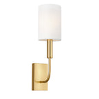 Brianna 1-Light Wall Light (Burnished Brass & White Linen)