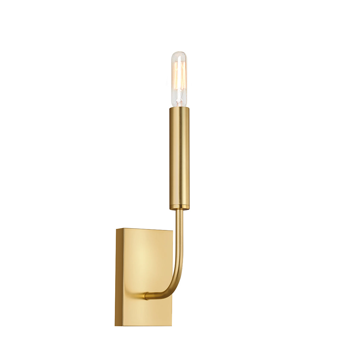 Brianna 1-Light Wall Light (Burnished Brass & White Linen)