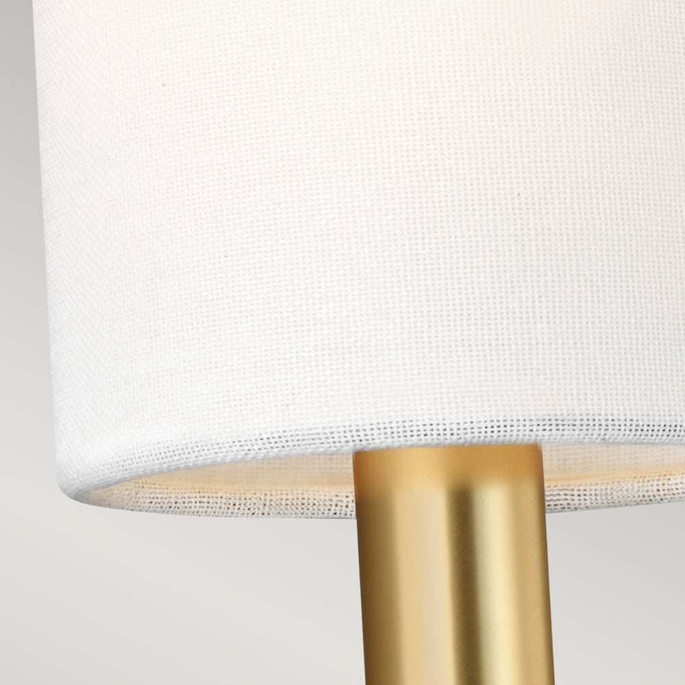 Brianna 1-Light Wall Light (Burnished Brass & White Linen)