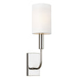 Brianna 1-Light Wall Light (Polished Nickel & White Linen)