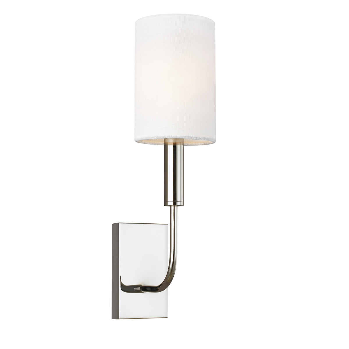 Brianna 1-Light Wall Light (Polished Nickel & White Linen)