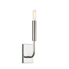 Brianna 1-Light Wall Light (Polished Nickel & White Linen)