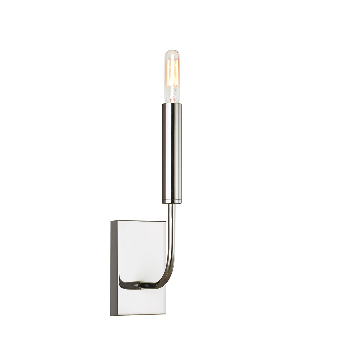 Brianna 1-Light Wall Light (Polished Nickel & White Linen)