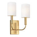 Brianna 2-Light Wall Light (Burnished Brass & White Linen)