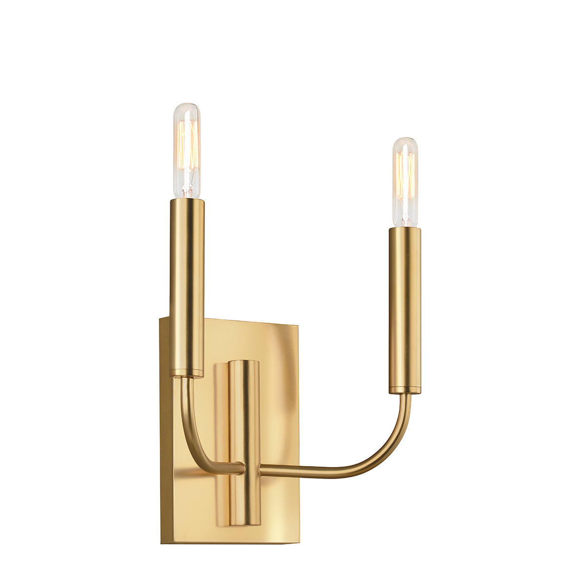 Brianna 2-Light Wall Light (Burnished Brass & White Linen)
