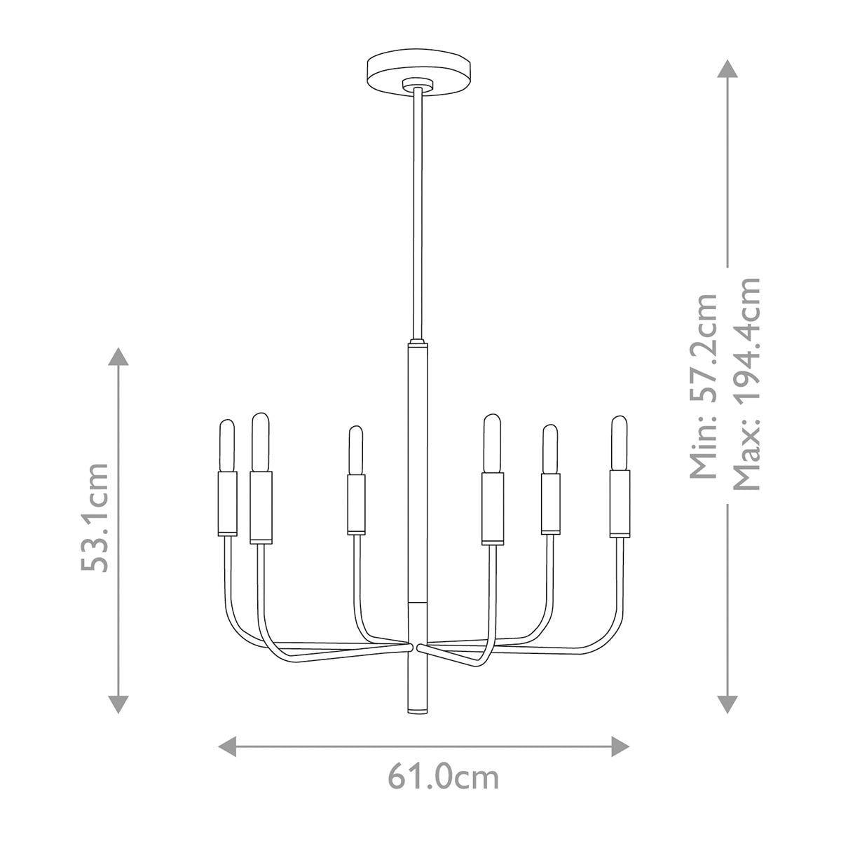 Brianna 6 lt Chandelier