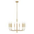 Brianna 9-Light Chandelier (Burnished Brass & White Linen)