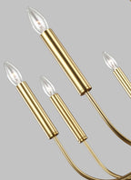 Brianna 9-Light Chandelier (Burnished Brass & White Linen)