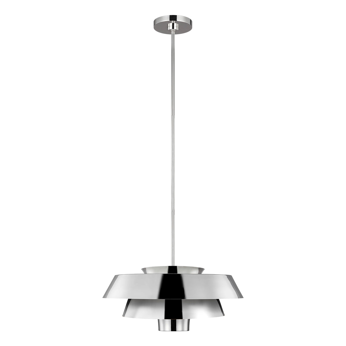 Brisbin 1-Light Pendant (Polished Nickel & White)
