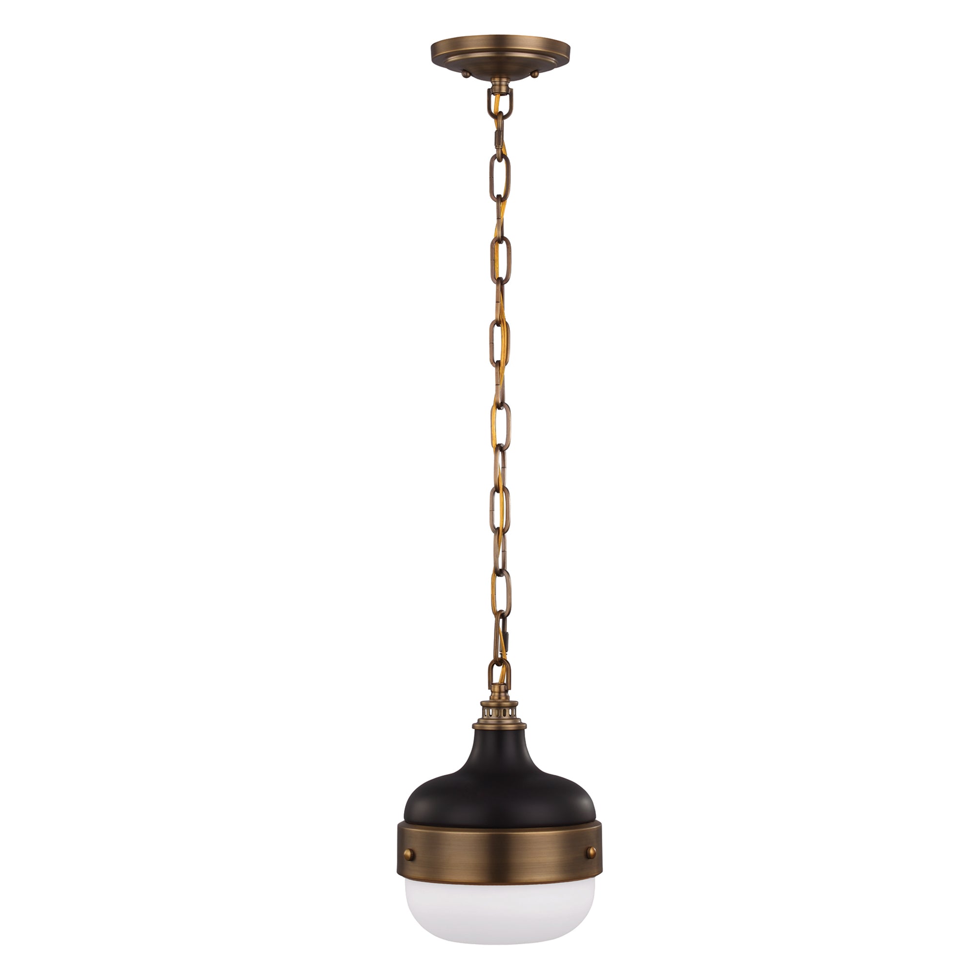 Cadence 1-Light Mini Pendant (Dark Antique Brass/Matte Black)