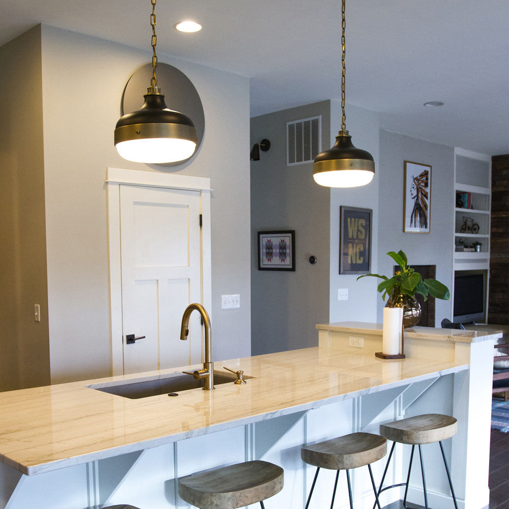 Cadence 2-Light Pendant (Dark Antique Brass/Matte Black)