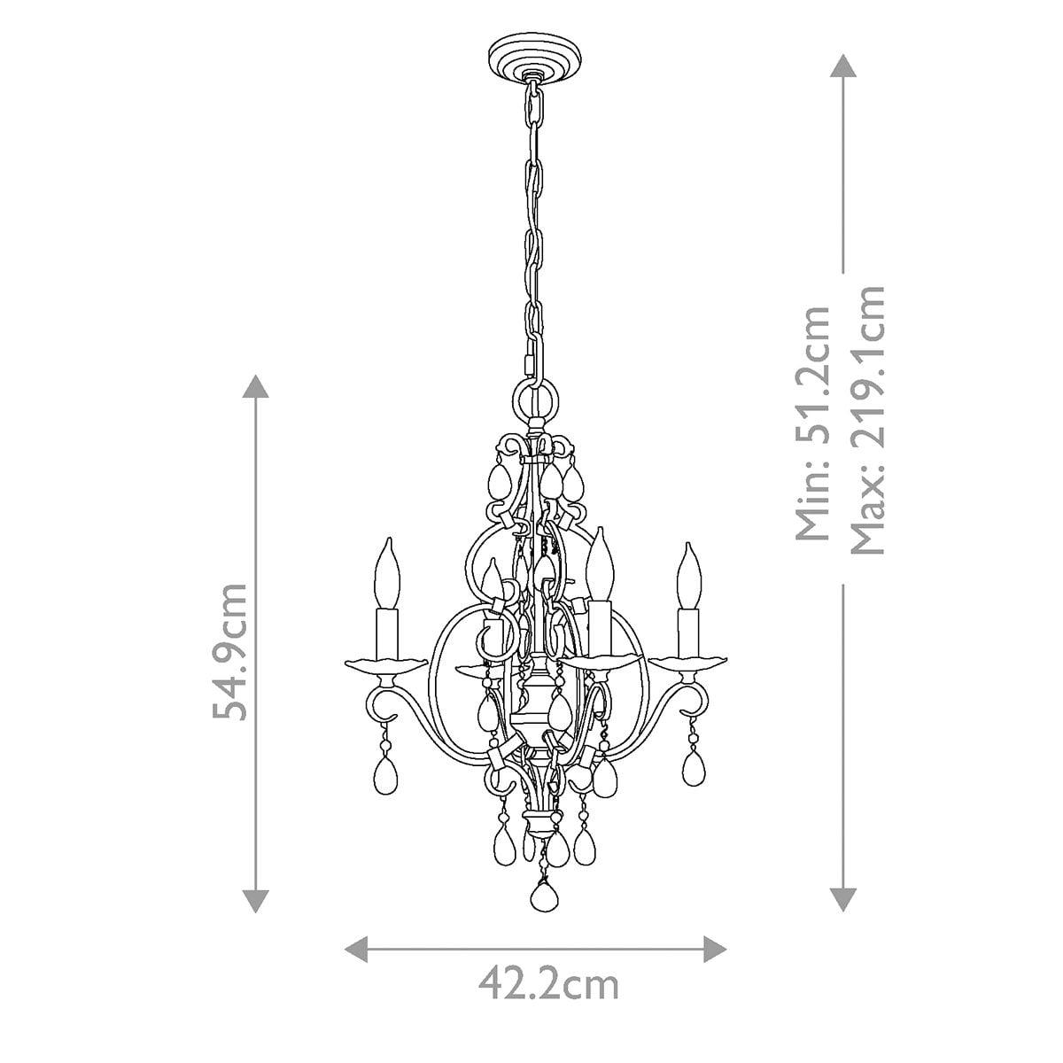 Chateau 4 Light Chandelier