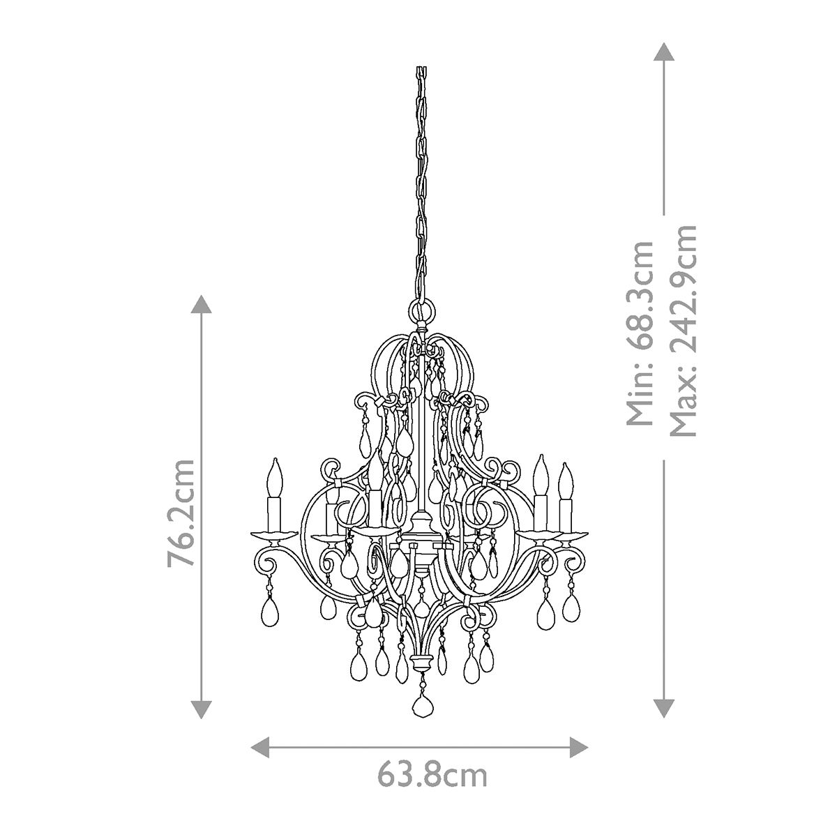 Chateau 6 Light Chandelier