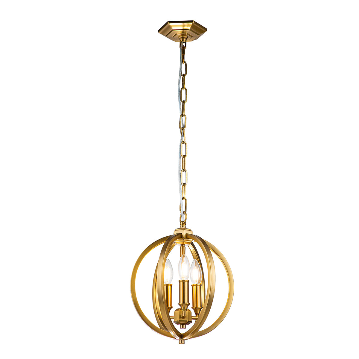 Corinne 3-Light Small Pendant (Burnished Brass)