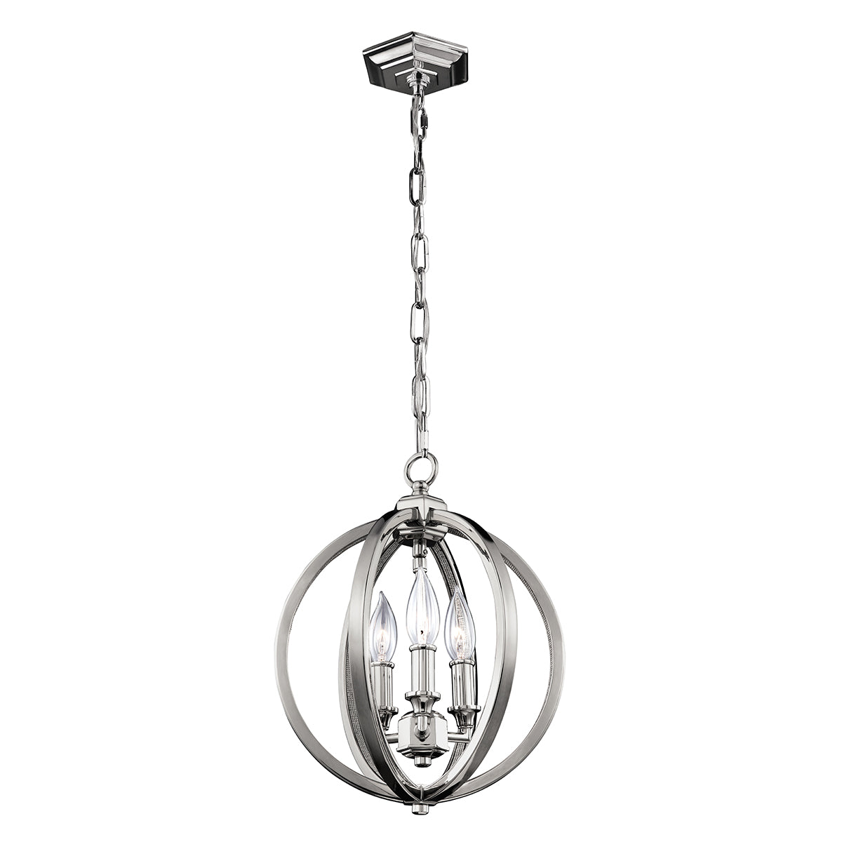 Corinne 3-Light Small Pendant (Modern Orb with Inlay Crystal)