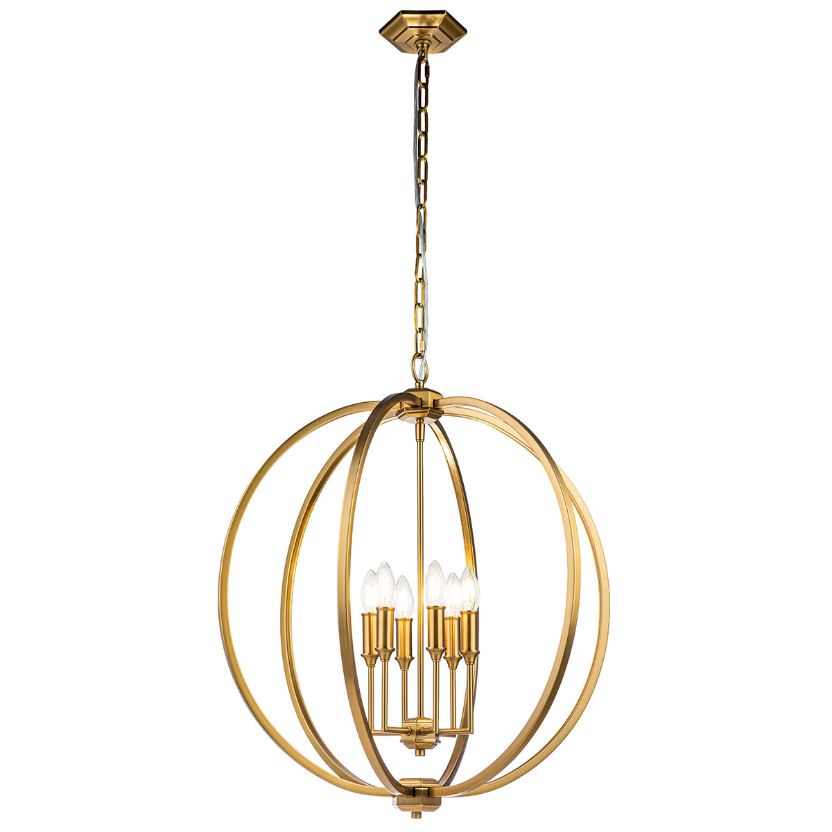 Corinne 6-Light Pendant (Burnished Brass)