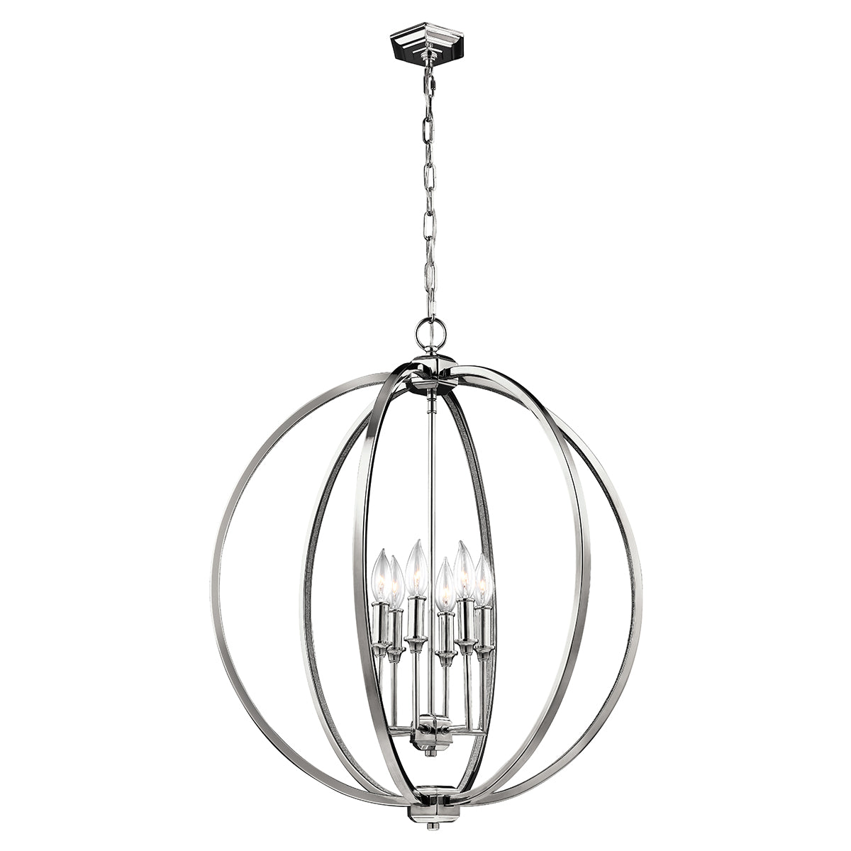 Corinne 6-Light Pendant (Modern Orb with Inlay Crystal)