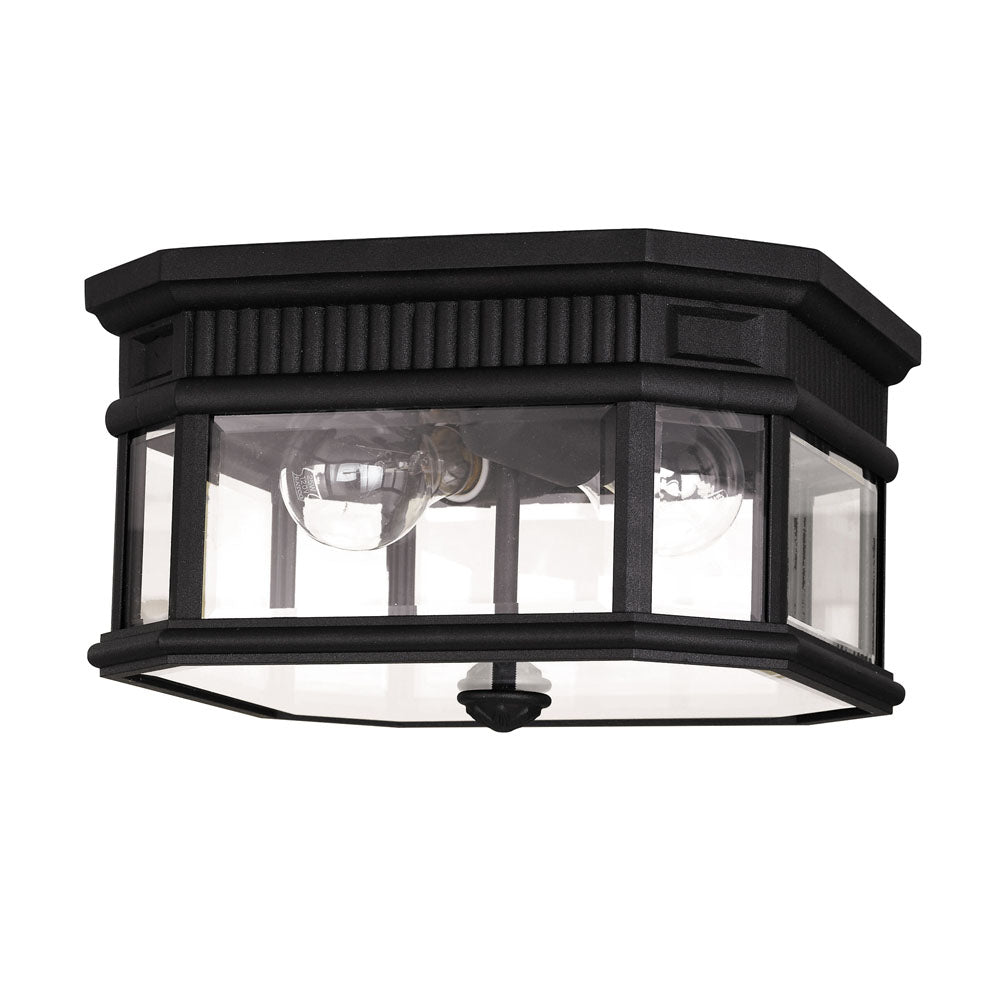 Cotswold Lane 2 Light Flush Ceiling Mount - Black