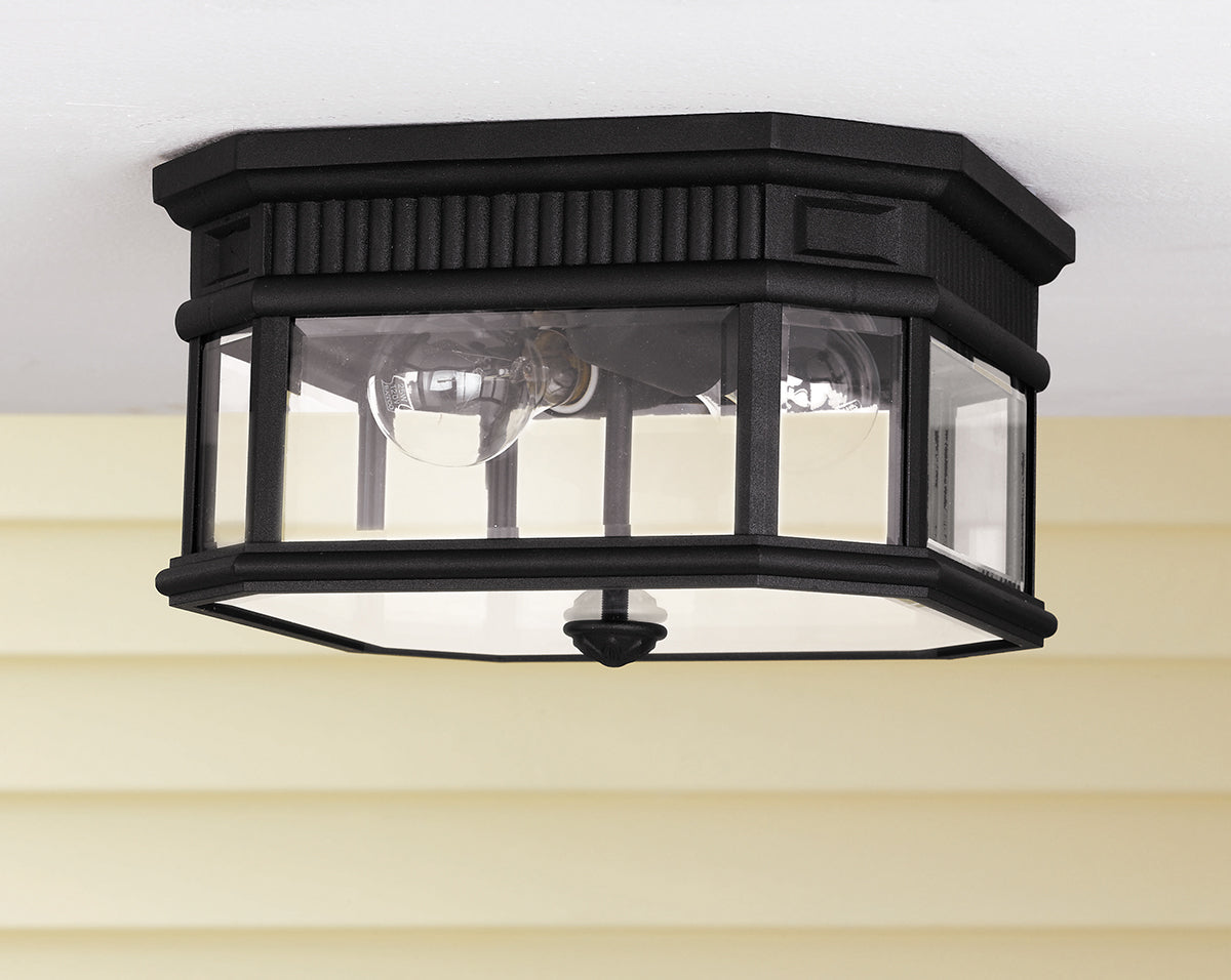 Cotswold Lane 2 Light Flush Ceiling Mount - Black