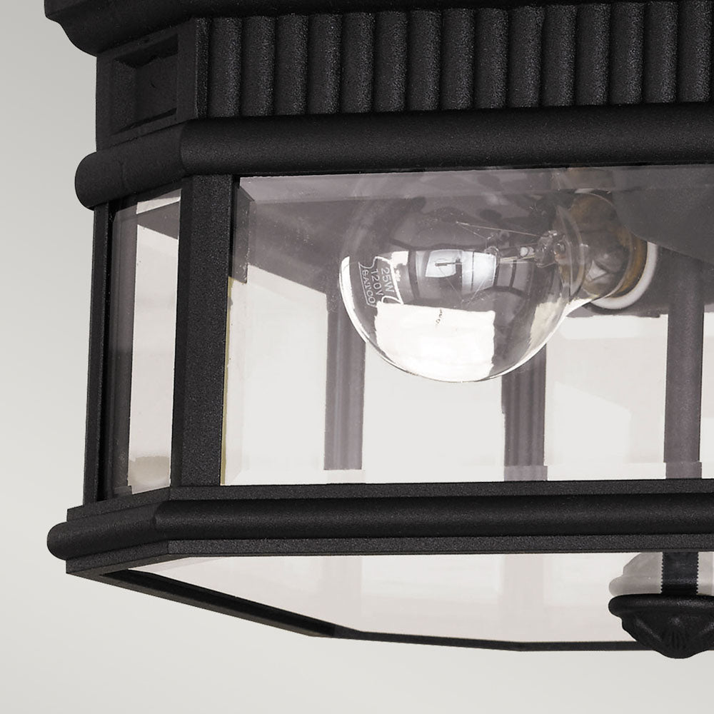 Cotswold Lane 2 Light Flush Ceiling Mount - Black