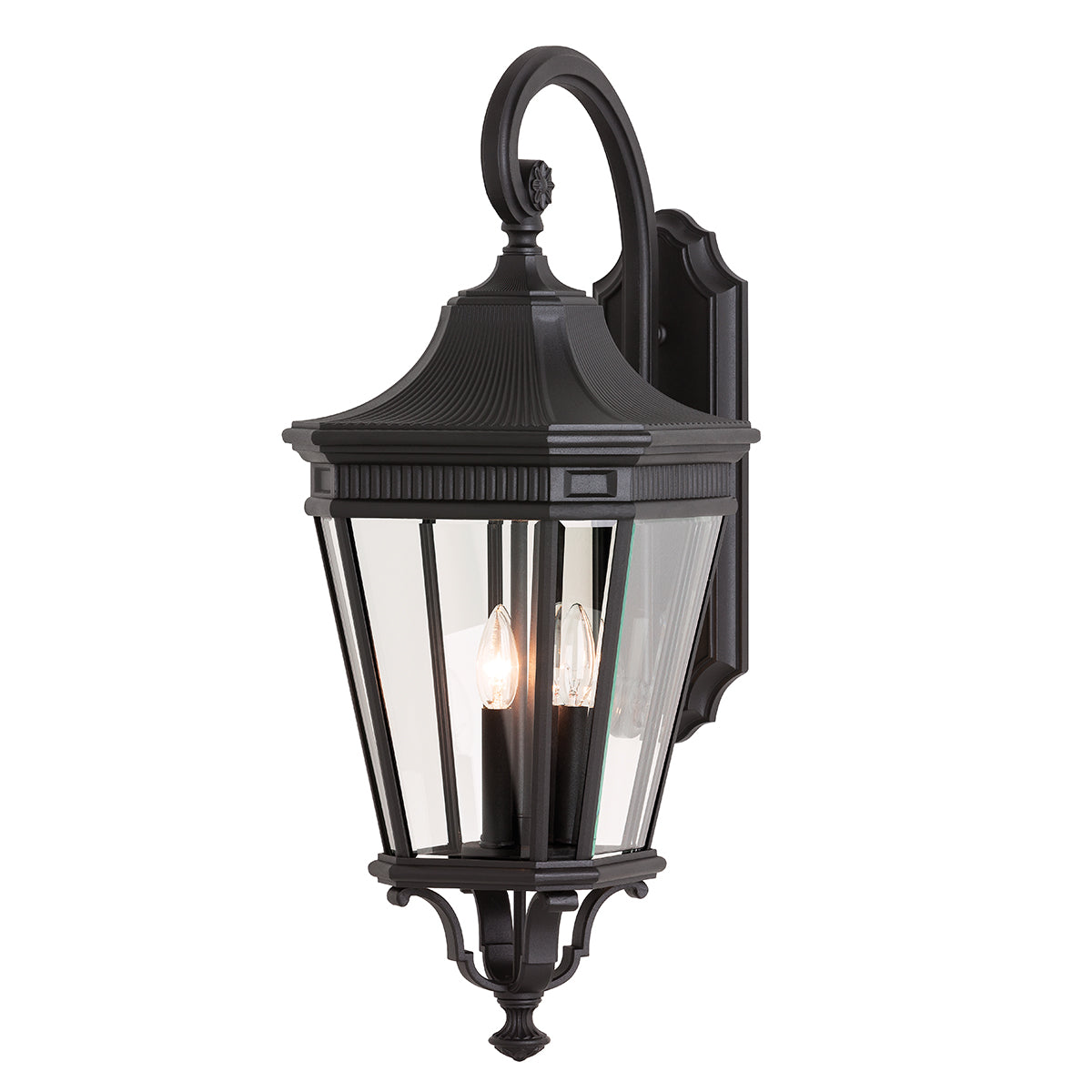 Cotswold Lane 3-Light Large Black Wall Lantern