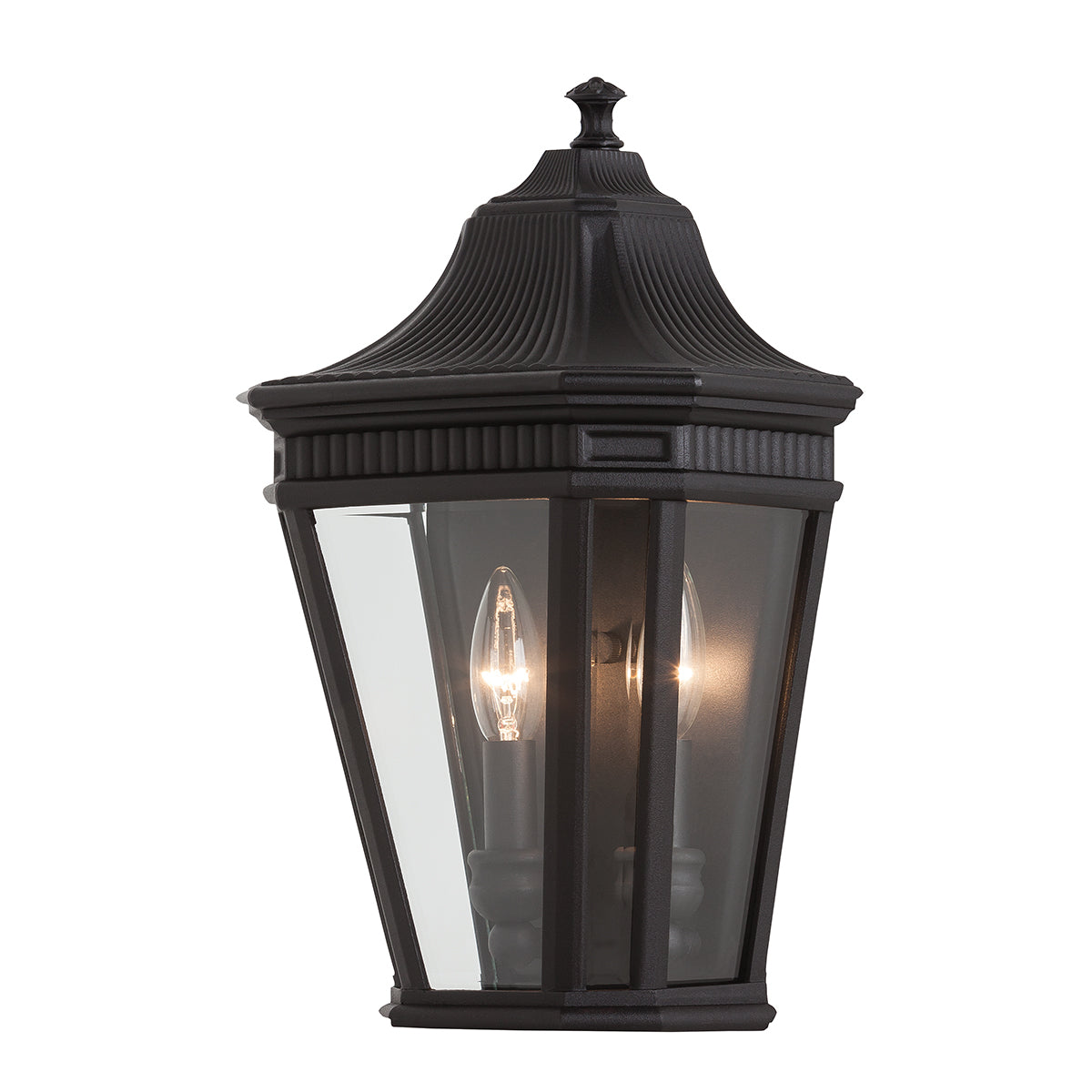 Cotswold Lane 2 Light Half Wall Lantern - Black