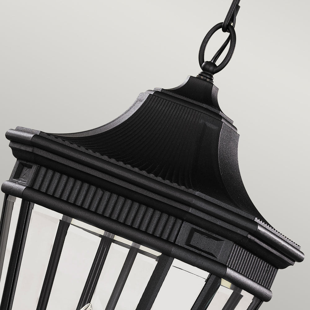 Cotswold Lane 3 Light Large Chain Lantern - Black