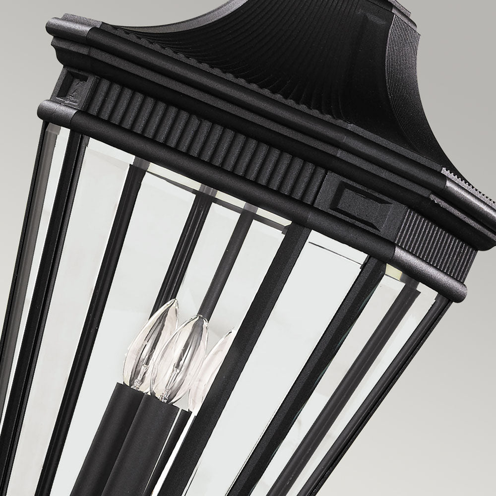 Cotswold Lane 3 Light Large Chain Lantern - Black