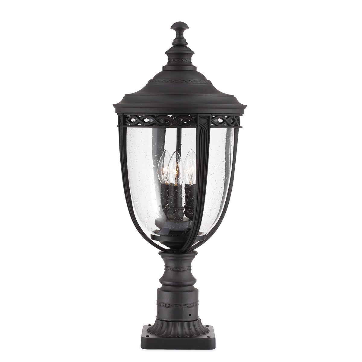English Bridle 3 Light Large Pedestal - Black