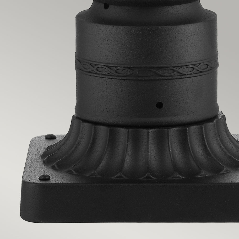 English Bridle 3 Light Medium Pedestal - Black