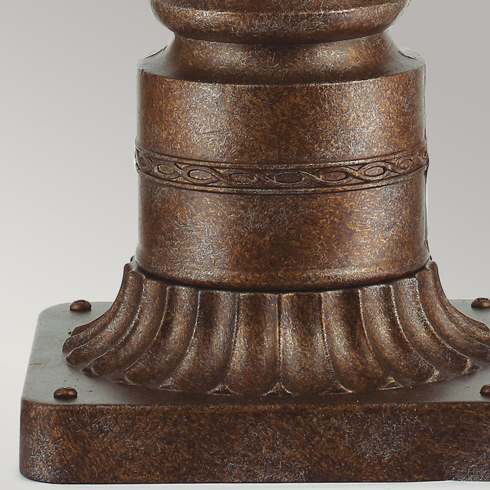 English Bridle 3 Light Medium Pedestal - British Bronze