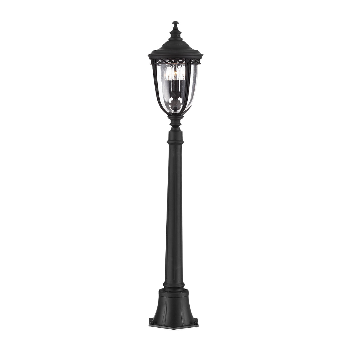 English Bridle 3 Light Medium Pillar - Lantern Black