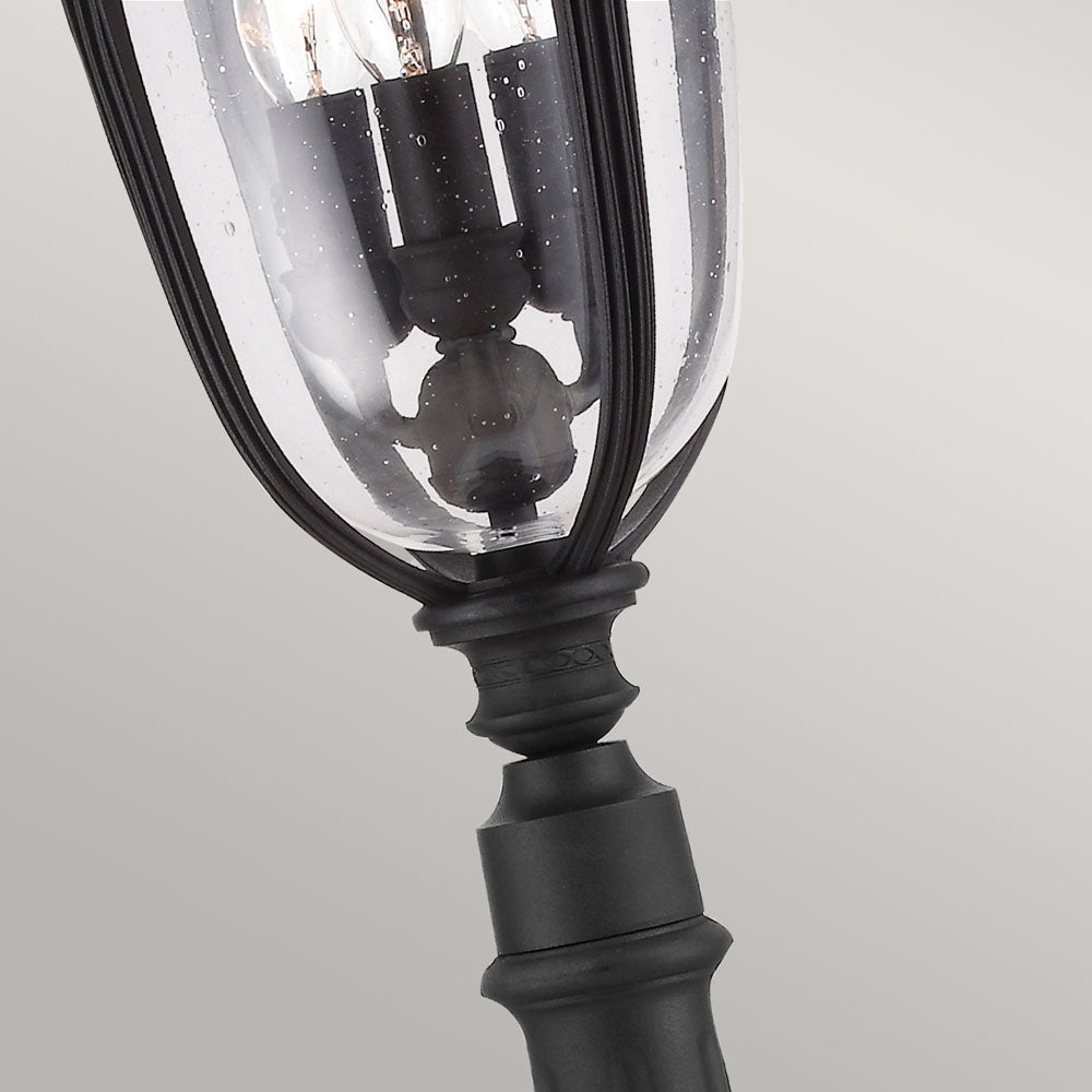 English Bridle 3 Light Medium Pillar - Lantern Black