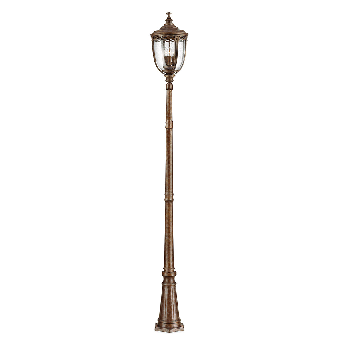 English Bridle 3 Light Large Lamp Post - British Bronze